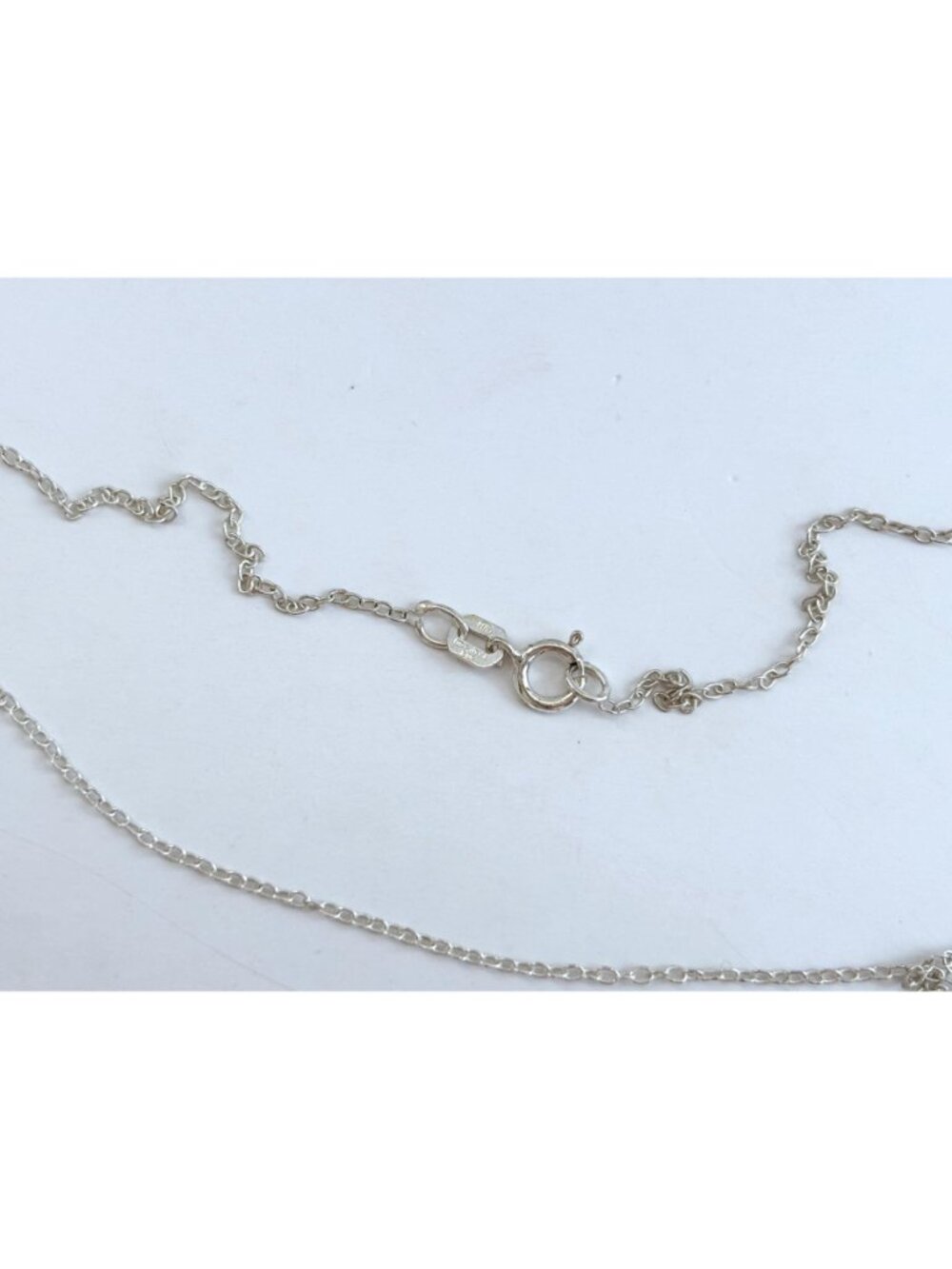 Modernist Cubic Zirconia Cross Sterling Silver 925 Vintage Pendant Necklace 16" - Picture 12 of 14